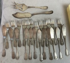 couverts de service à poisson  26 Pièce Métal Argenté