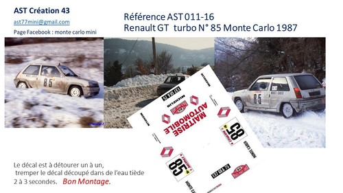 Decals calca renault gt - 1, 43