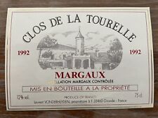 Étiquette Clos de la Tourelle 1992 - Margaux - 75 cl