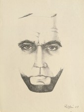 Modesto ROLDAN - Litografia firmada signed lithograph 1963 Man portrait Art