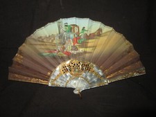 XIX NIII EVENTAIL NACRE SIGNEE