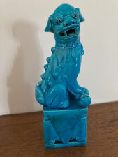 Statue de Chien Foo bleu turquoise 25 cm