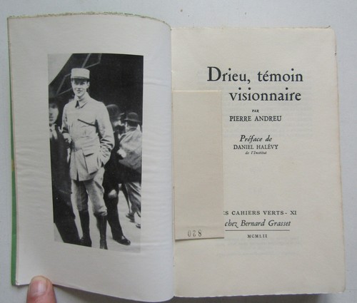 Drieu témoin et - drieu,