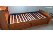 Lit Bois Vernis Teinte Miel