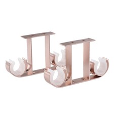 Paire Double Support de Tringle à Rideau Métallique pour Store Voilage