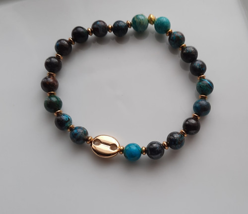 Bracelet chrysocolle grain - chrysocolle,