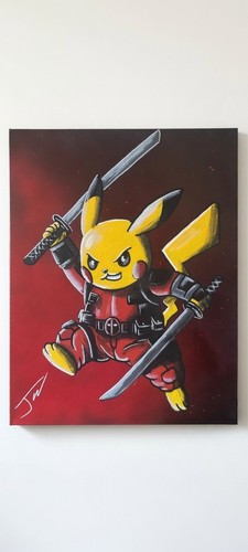 Pikachu deadpool acrylique - "pikachu, deadpool",