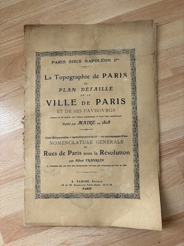 Plan paris sous napoléon - sous,
