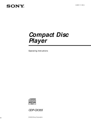 Sony cdp cx355 - sony, cdp-cx355