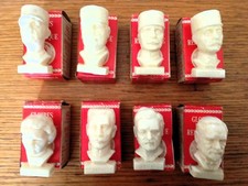 Rare Figurine publicitaire Total 8 bustes boîtes d'origines -collection complète