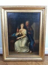 PEINTURE SUR TOILE ÉPOQUE DÉBUT XIXème SAINT-APOLLINE L'ARRACHEUSE DE DENT 