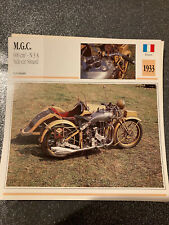 CARTE FICHE MOTO collection ATLAS MGC 600 CM3 N 3 A SIDE CAR SIMARD 
