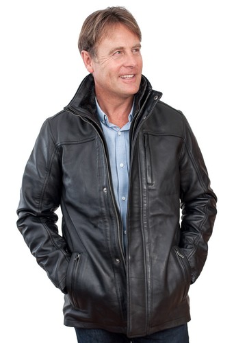 Veste cuir noir - en,
