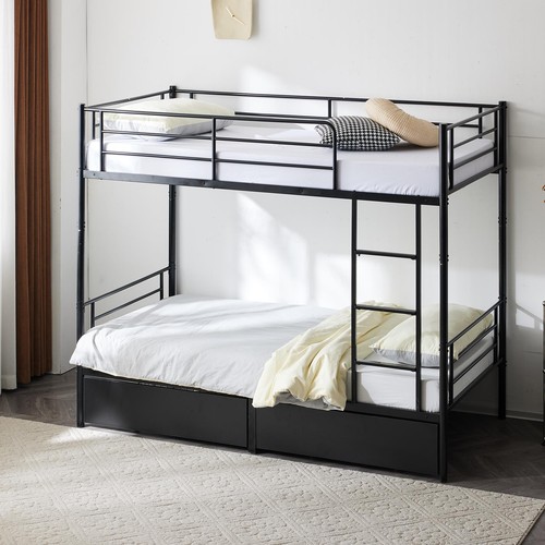 Twin over metal bunk - over, beds