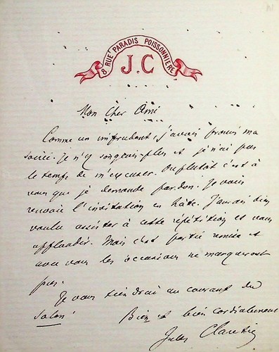 S jules claretie - ✒, l.a.s