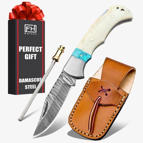 Damascus steel pocket folding - damascus,