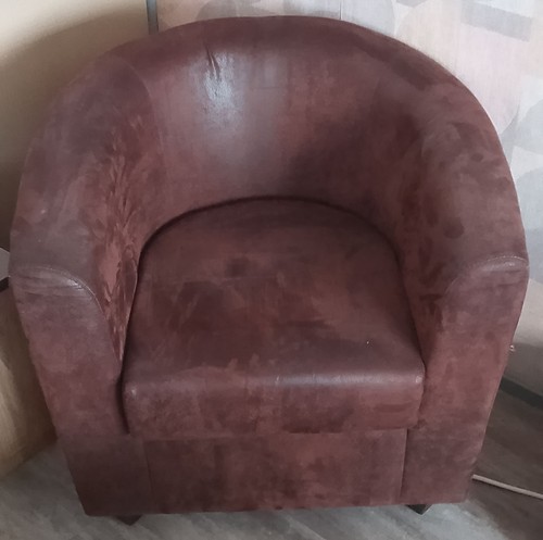 Fauteuil type cabriolet marron