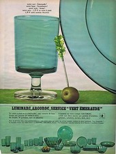 PUBLICITE ADVERTISING 015 1967 LUMINARC ARCOROC  vaisselle