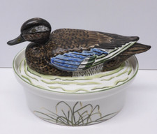 -TERRINE COUVERCLE CANARD CERAMIQUE  APILCO DECO TABLE COLLECTION VITRINE XXe  D
