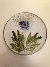 SUPERBE grand plat assiette  ALBERT THIRY  VALLAURIS   décor chardon lorrain 