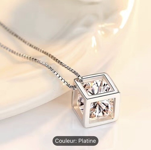 Collier creux forme cubique - forme,