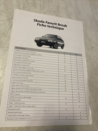 Skoda automobile favorit break - favorit,