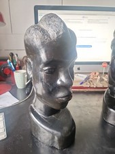 Tête  Femme Africaine en bois