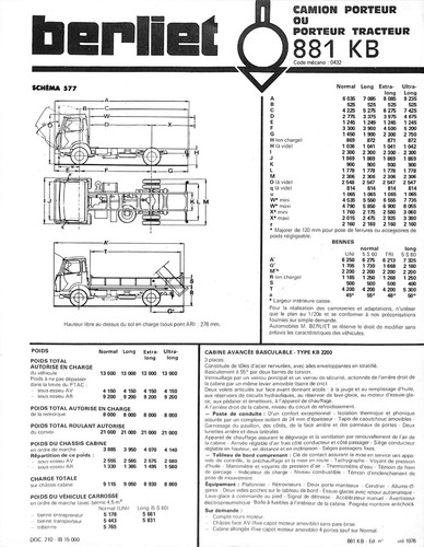 Berliet 881 porteur ou - /, kb