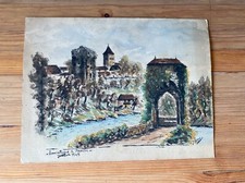 Peinture aquarelle 1948 vintage