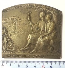 Médaille/ Plaque Amour Et Mariage Souvenir 1904 Par Baudichon REF85300
