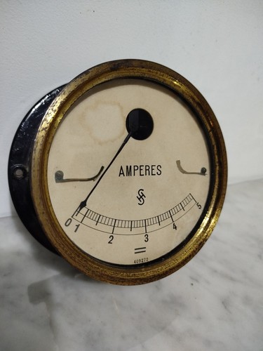 Ancien ampèremètre 13cm - ancien,