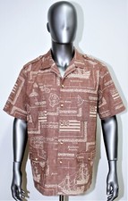 Vintage 1960s Hawaiian Safari Shirt Jacket COOKE STREET Size L Made in Honolulu