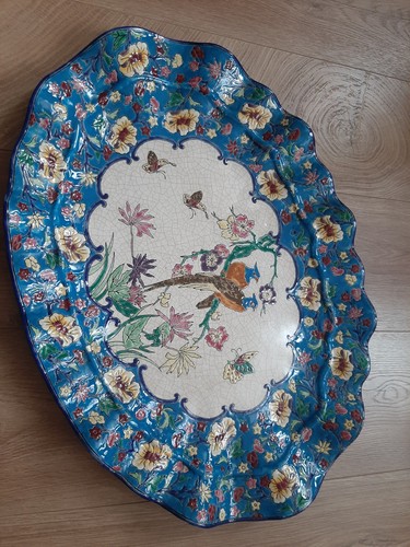 Grand plat faïence emaux - grand,