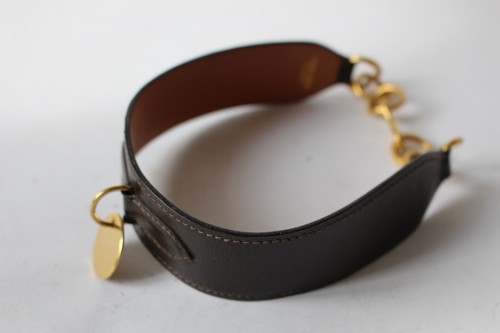 Collier cuir brun hermes - collier,