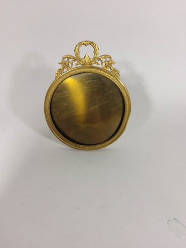 Cadre ancien photo - rond, bronze
