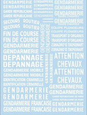 plein de grand mot gendarmerie blanc 1/18  Décalcomanie décalque pose facile