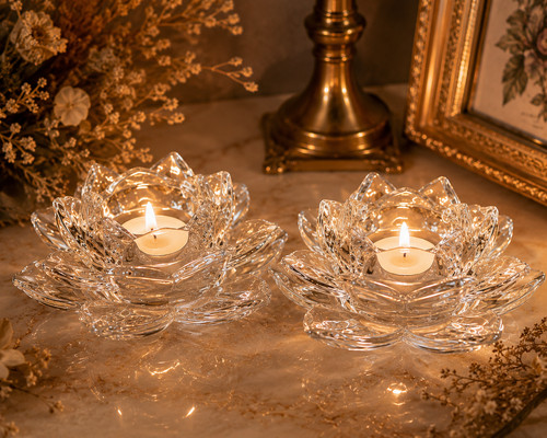 Paire photophores fleur lotus - fleur,