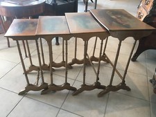 Table gigogne dorées Table d'appoint Table de salon Tables peints a décor galant