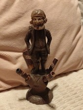 Pyrogène/Porte Pipe Bois Forêt Noire Personnage Grotesque XIX Rare 