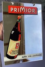 ANCIEN MIROIR PRIMIOR BOUTEILLE DE VIN ROUGE NOTRE VIN QUOTIDIEN 26x18 CM