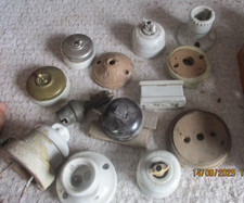 Important Lot d'interrupteur Porte Douille Porcelaine de Lustre Lampe Plafonnier