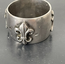 Bague en argent massif fleurs de Lys -  Georgian silver ring.