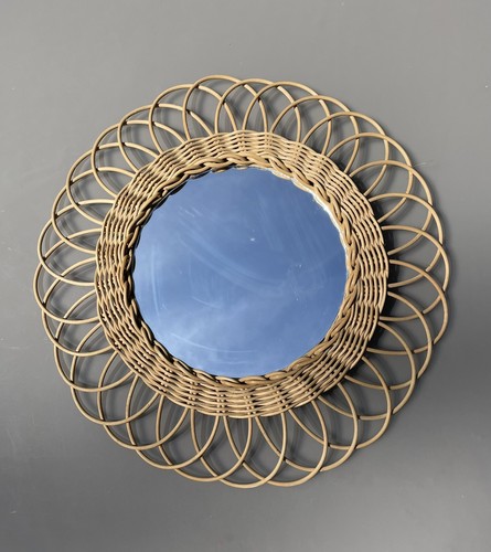 Miroir rotin vintage - miroir,