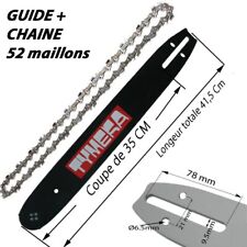 Guide porte lame + 1 chaine de tronçonneuse 3/8" 52 T coupe . 35 cm de coupe