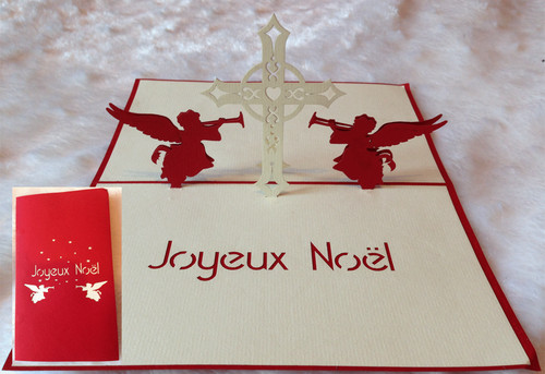 Carte noel anges et - de, croix
