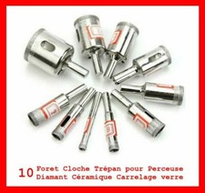 LOT SET 10 MECHES FORET TREPAN DIAMANT PERCEUSE VERRE CARRELAGE MARBRE CERAMIQUE