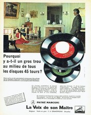 Publicité Advertising  1959  Gramophone Pathé Marconi  disques 45 tours