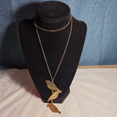 Birds drop pendant necklace - drop,