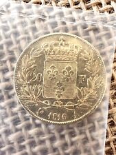 🇫🇷⚜️!!! Rare !!! Pièce Or 20 Francs Louis XVIII 1816A Tête Nue SUP  🇫🇷⚜️