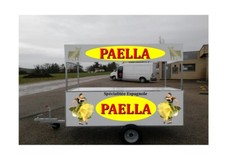 kiosque a paella très bonne état équipé avec bruleur et poêle émaillée 60 parts 